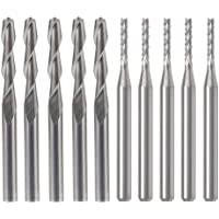 Los mejores  - AFUNTA - Juego de 10 fresas de carburo- 5 brocas CNC de 1-55 mm y 5 piezas de 1-8 pulgadas de 3-175 mm para máquina de…